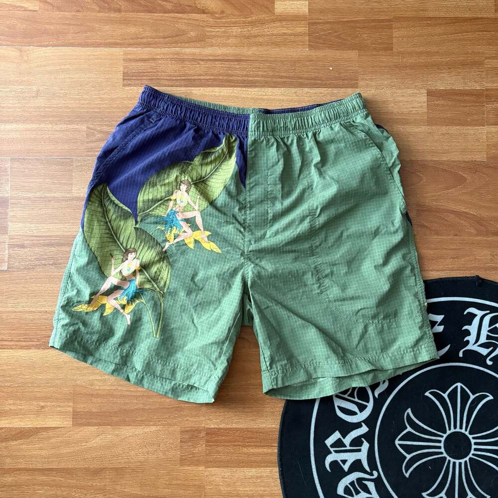 Tommy Bahama Mens M Hula Girl Hawaiian Print Nylon Swim Trunks